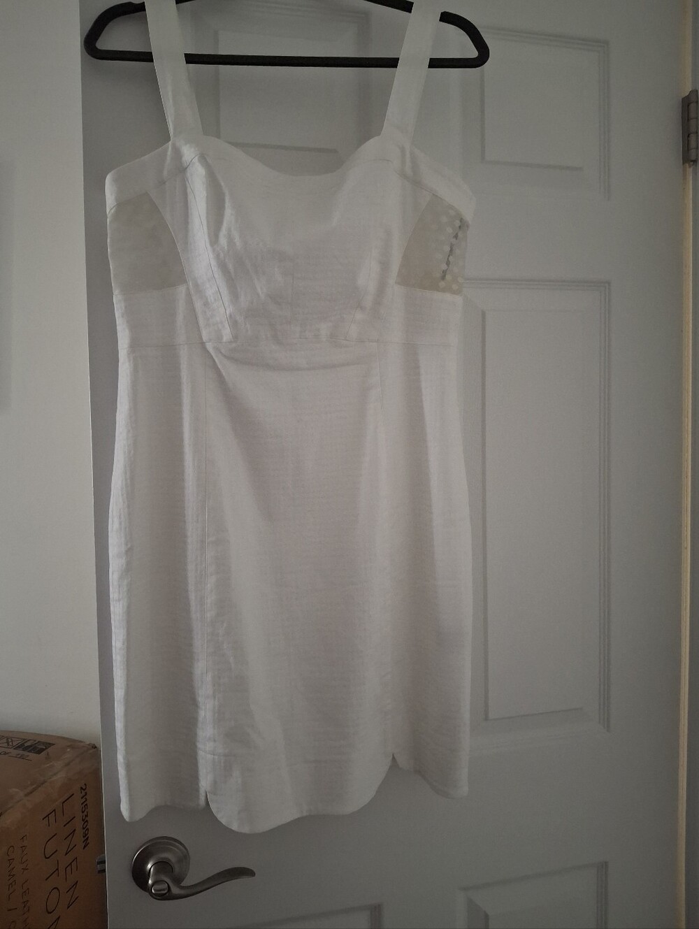 Ali Ro White Sleeveless Dress with Square Neckline